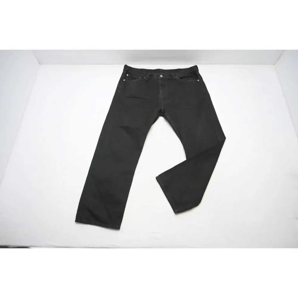 Levi's 505 Regular Fit Straight Rugged Black Denim Jeans Mens Size 40‎ x 30